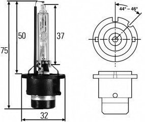 Ksenona spuldze D2S 4150k / 35W D2S P320d-2 ams-OSRAM 66240CLC