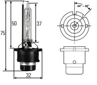 Ksenona spuldze D2S 35W 4300K P32d-2 HELLA 8GS007949-261
