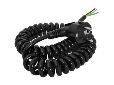 Spirālveida elektrības kabelis vads 3x1mm 5m 220v BLOW 97-601