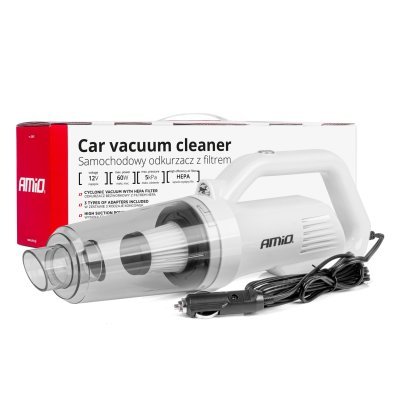 Rokas putekļu sūcējs automašīnai 12V 60W HEPA 5kPA AMIO 03691