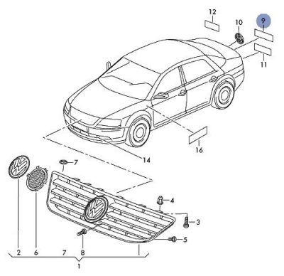 Emblēma PHAETON PHAETON 02- OE VAG 3D0853687