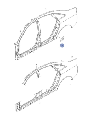 Aizsarguzlīme AIZ.KR. AUDI A6 98-05 OE VAG 4B0809388B