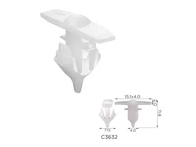 Stiprinājuma poga durvju gumijai VW T5 03- / T6 15- (BALTA) POLCAR 3058150