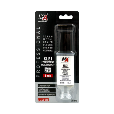 Divkomponentu epoksīda līme 5min 25ml +80C Caurspīdīga MA PROFESSIONAL 20-B68