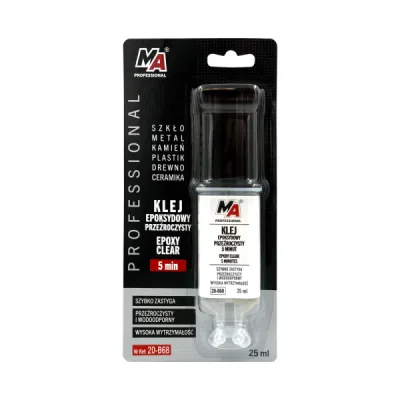 Divkomponentu epoksīda līme 5min 25ml +80C Caurspīdīga MA PROFESSIONAL 20-B68