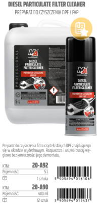 DPF kvēpu filtra tīrīšanas līdzeklis 400ml DPF / FAP (Cieto daļiņu) MA PROFESSIONAL 20-A90