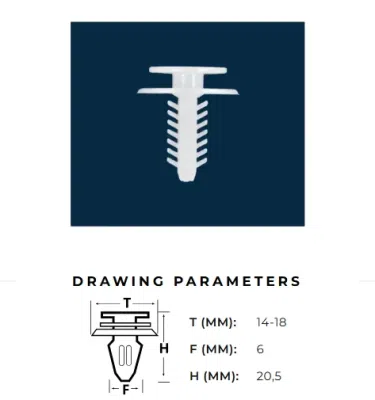 Stiprinājuma poga 6mm ALFA ROMEO / FIAT / LANCIA AutoClips AC-51