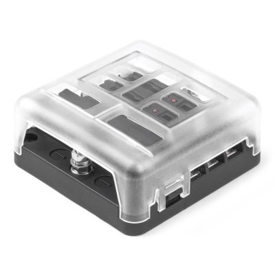 Drošinātāju bloks ar LED indikāciju 6 drošinātājiem AMIO 03038