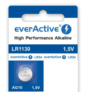 Baterija LR1130 LR54 AG10 1.5V 1gab everActive APALEVAG10