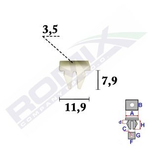 Tapsējuma podziņa ROMIX C70347
