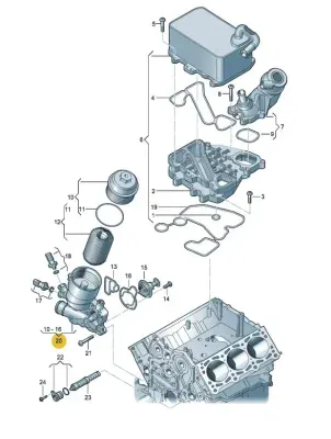 Korpuss, Eļļas filtrs OE VAG 059 115 389P