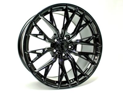 YANAR WHEELS DNZ-20 18X8 5X100 ET40 GLOSS BLACK (FLOW FORGED)