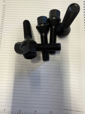 Bolt 12x1.5 45mm Kegle Sort