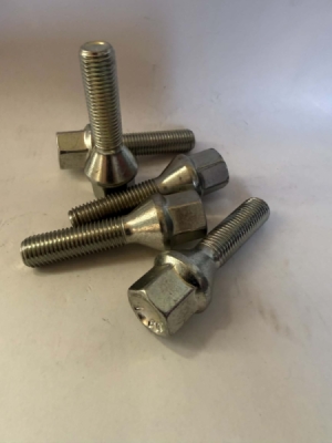 Bolt 12x1.5 40mm Kegle sølv