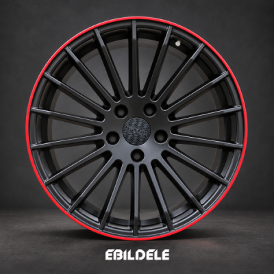 HAXER A1227 R20 20x10.5 5x130 ET40 CB84.1 Black Half Matt + Red Lip