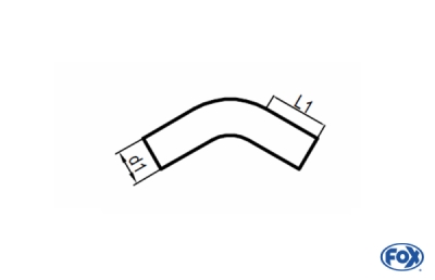 Uni-Rohrbogen 20° ungeweitet - d1Ø 70mm Schenkellänge L1: ca. 160mm - Radius: 110mm FOX Z/Sonder378