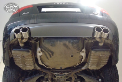 FOX Nerezový výfuk | Dvojitá koncovka výfuku - Audi A4 (B7), 3.0 TDi, 2001-2009, AU061160-344