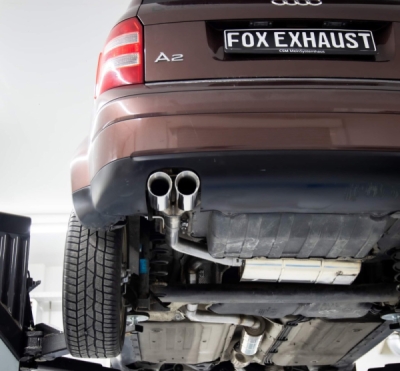 Audi A2 - 1,6l Halbanlage ab Kat - 2x76 Typ 25 (Bestehend aus End- und Vorschalldämpfer mit Endrohr) FOX AU040003-288-HA