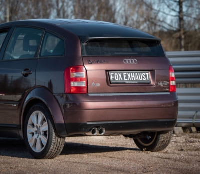 Audi A2 - 1,6l Halbanlage ab Kat - 2x76 Typ 25 (Bestehend aus End- und Vorschalldämpfer mit Endrohr) FOX AU040003-288-HA