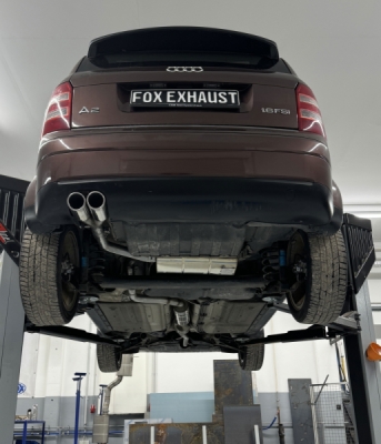 Audi A2 - 1,6l Halbanlage ab Kat - 2x80 Typ 16 (Bestehend aus End- und Vorschalldämpfer mit Endrohr) FOX AU040003-130-HA