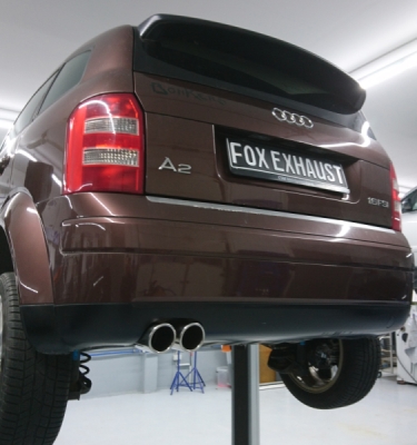 Audi A2 - 1,6l Halbanlage ab Kat - 2x80 Typ 16 (Bestehend aus End- und Vorschalldämpfer mit Endrohr) FOX AU040003-130-HA