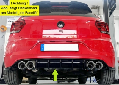 Rieger Heckeinsatz VW Polo AW GTI Facelift ABS - glänzend - für 4x100mm Endrohre - schwarz glänzend inkl. Montagezubehör und Gutachten FOX RIE00088359
