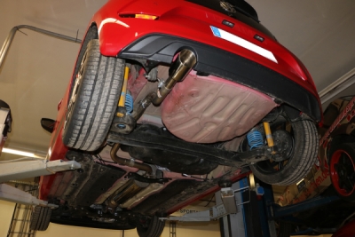 VW UP GTI final pipe system left fitted of original final si FOX VW240000-291