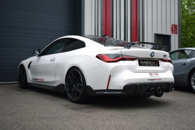 BMW M4 G82 | G83 (2021 a mladší) Nerezový sportovní výfukový systém s technologii Sound Architect™, karbonovým difuzorem a karbonovými koncovkami výfuku QUICKSILVER BM400S a BM404S