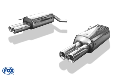 FOX Nerezový výfuk | Zadní tlumič - Mercedes-Benz S-Class (W220), S600, 1998-2006, MB073052-070