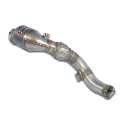 Turbo downpipe kit + Metallic catalytic Right(Replaces primary and secondary catalytics)Accepts the stock tertiary catalytics Supersprint 529221
