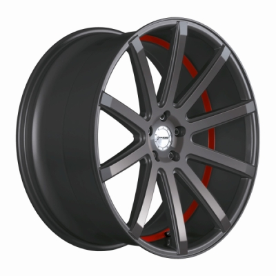 Corspeed DEVILLE Gunmetal šedá / červený lem 9×20" 5×112 ET 35