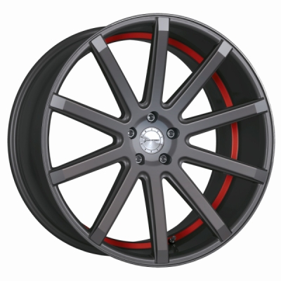 Corspeed DEVILLE Gunmetal šedá / červený lem 10,5×20" 5×112 ET 35