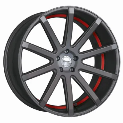 Corspeed DEVILLE Gunmetal šedá / červený lem 10,5×20" 5×112 ET 35