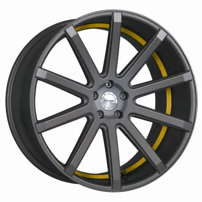 Corspeed DEVILLE Gunmetal šedá / žlutý lem 10,5×20" 5×112 ET 35