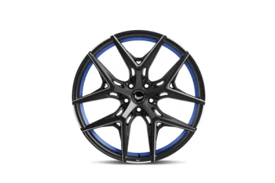 Barracuda RAZZER Puresports černá matná s frézováním / modrý lem 9,5×22" 5×112 ET 25