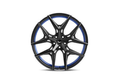 Barracuda RAZZER Puresports černá matná s frézováním / modrý lem 9,5×21" 5×108 ET 37