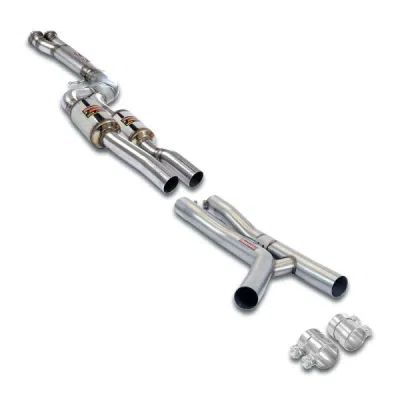 J-Pipe Touring PackageDeletes the secondary catalytics + mid resonatorsAccepts the Std - Oem muffler Supersprint 989650