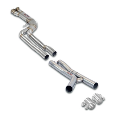 J-Pipe Race PackageDeletes the secondary catalytics + mid resonatorsAccepts the Std - Oem muffler Supersprint 989640