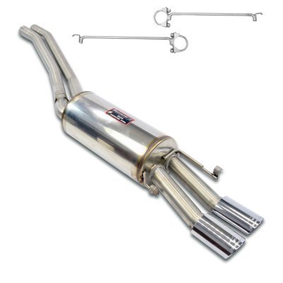 Mid-pipe kit + rear muffler, oval tips 90x70For AMG wide body rear bumper Supersprint 840307