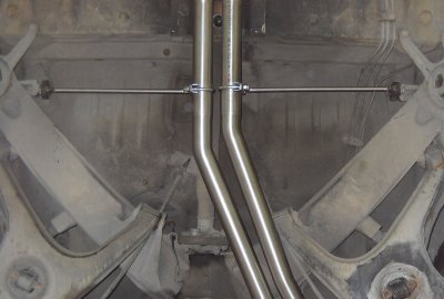 Mid-pipe kit + rear muffler, oval tips 90x70For AMG wide body rear bumper Supersprint 840307