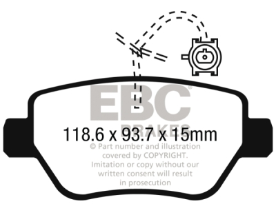 EBC Redstuff | brzdové destičky zadní DP32258C