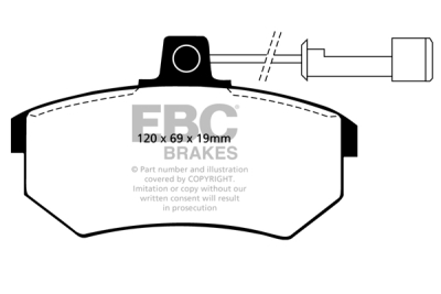 EBC Redstuff | brzdové destičky přední  DP3486C