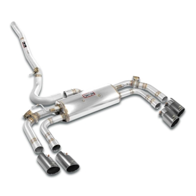 Rear exhaust with valve OO90 Right - OO90 Left "Gun Metal Grey" Supersprint 832836