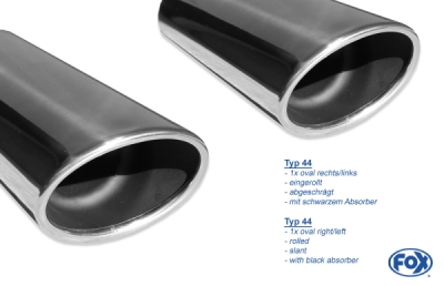 VW bus T4 final silencer right/left single flow - 115x85 typ