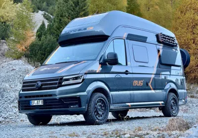TWIN-MONOTUBE-PROJEKT AT3 šedá, OCHRANNÝ PRSTENEC 8,5×18" | (MAN TGE / VW Crafter & T7 Multivan / California)