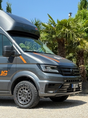 TWIN-MONOTUBE-PROJEKT AT3 šedá, OCHRANNÝ PRSTENEC 8,5×18" | (MAN TGE / VW Crafter & T7 Multivan / California)