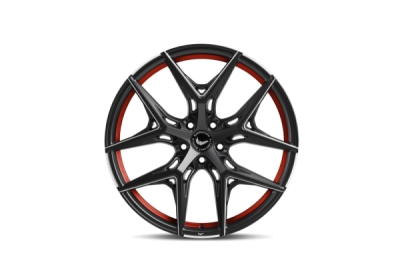 Barracuda RAZZER Puresports černá matná s frézováním / červený lem 9,5×21" 5×114,3 ET 38