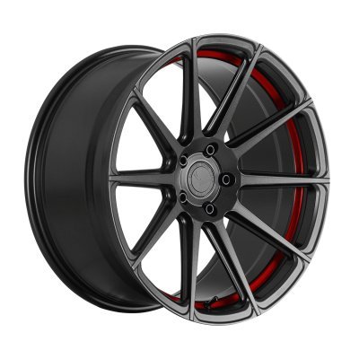 Barracuda PROJECT 2.0 Gunmetal šedá matná / červený lem 9,5×19" 5×112 ET 32