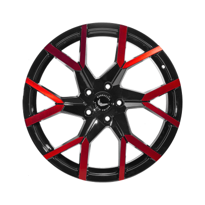 Barracuda TZUNAMEE EVO tmavá Gunmetal šedá / broušená / červený lem 8,5×19" 5×112 ET 43