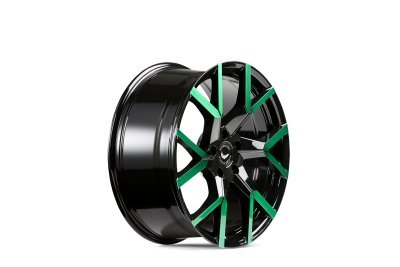 Barracuda TZUNAMEE EVO černá lesklá / zářivá zelená 8,5×19" 5×108 ET 40